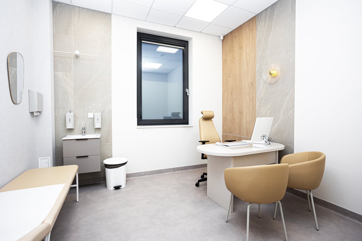 Healthcare facility space designed for diagnostics and professional care.